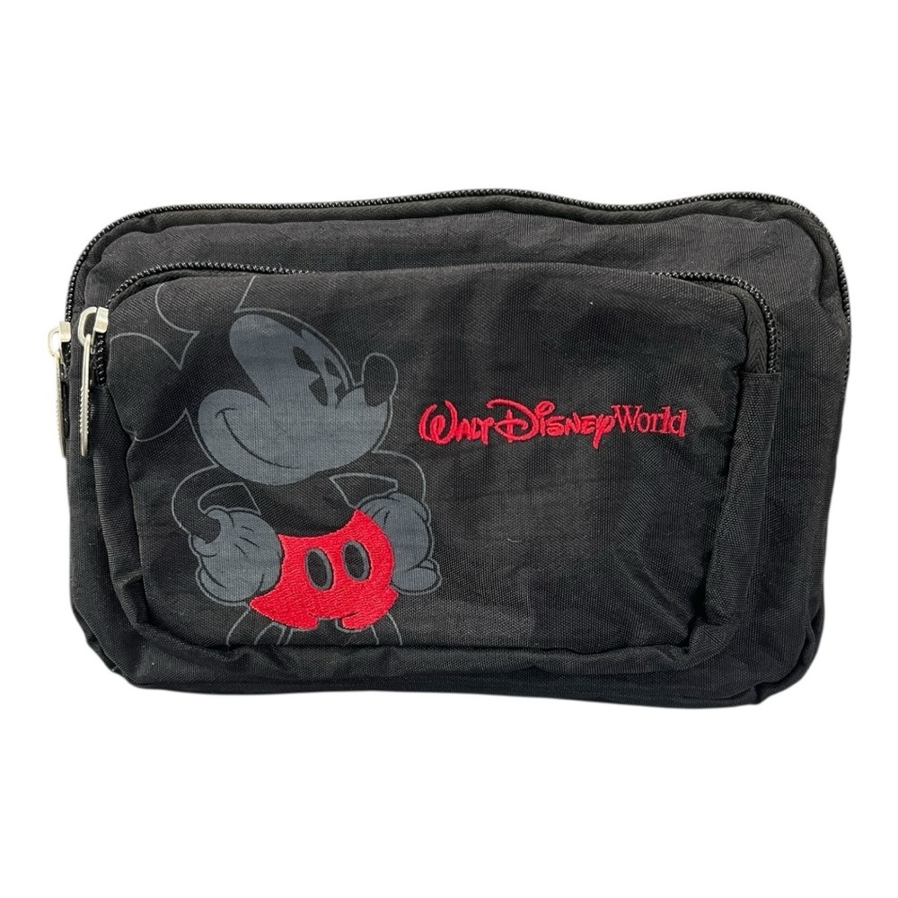 Disney Black and Red Belt Bag with Mickey Mouse Design